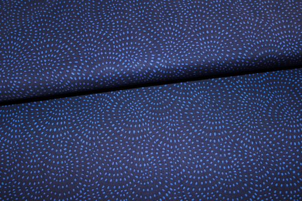 Designerbaumwollstoff Twist indigo  (10 cm)